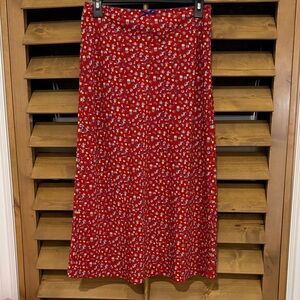 Bohme Red Floral A-Line Skirt